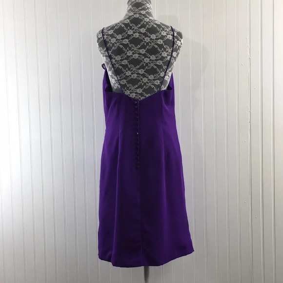 Alfredo Angelo Bridesmaid Purple Ruffle Dress Womens 12 Spaghetti Straps Prom - Picture 3 of 9